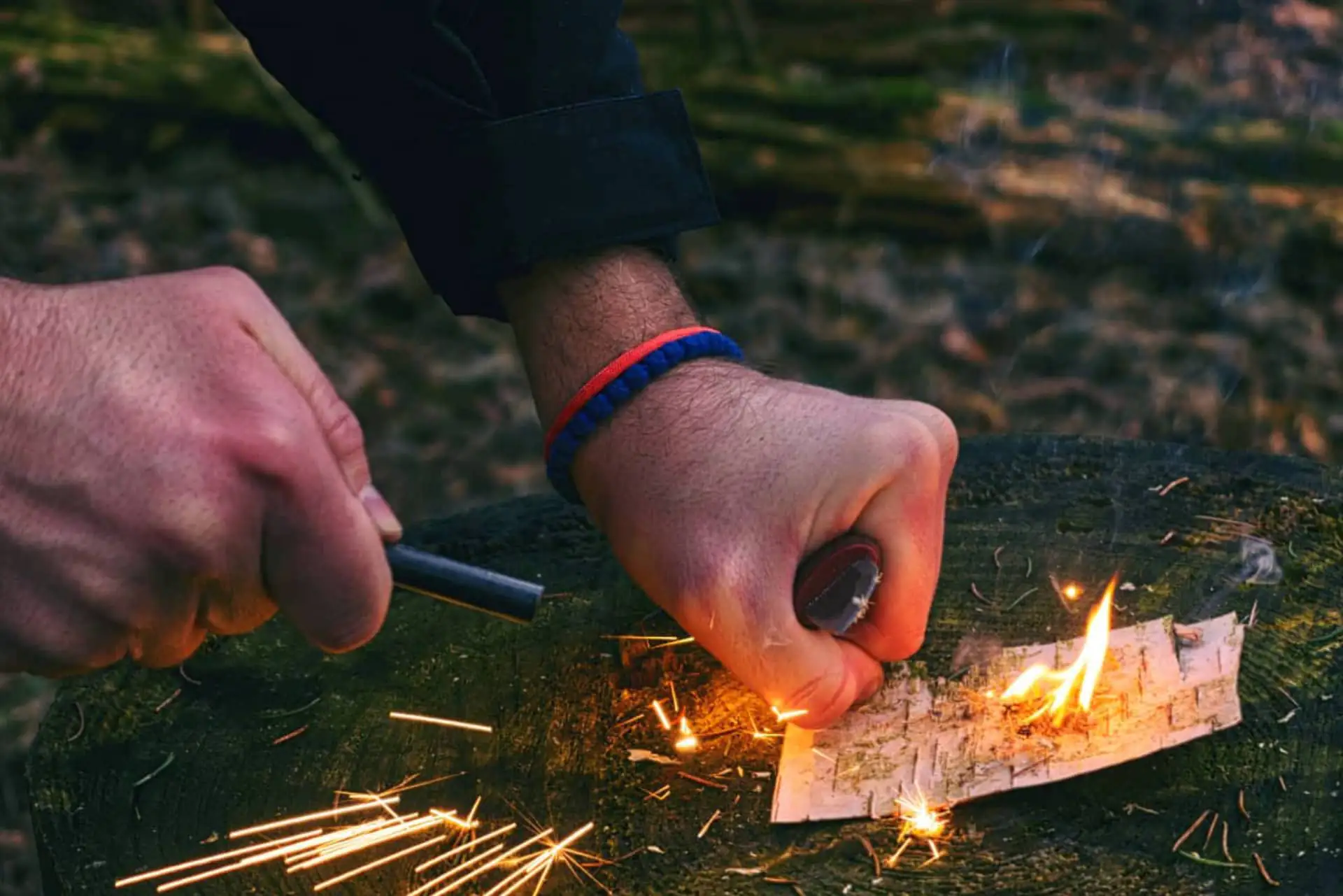 Cursus vuur maken met firesteel en natuurlijke materialen bij Outdoor Heroes.